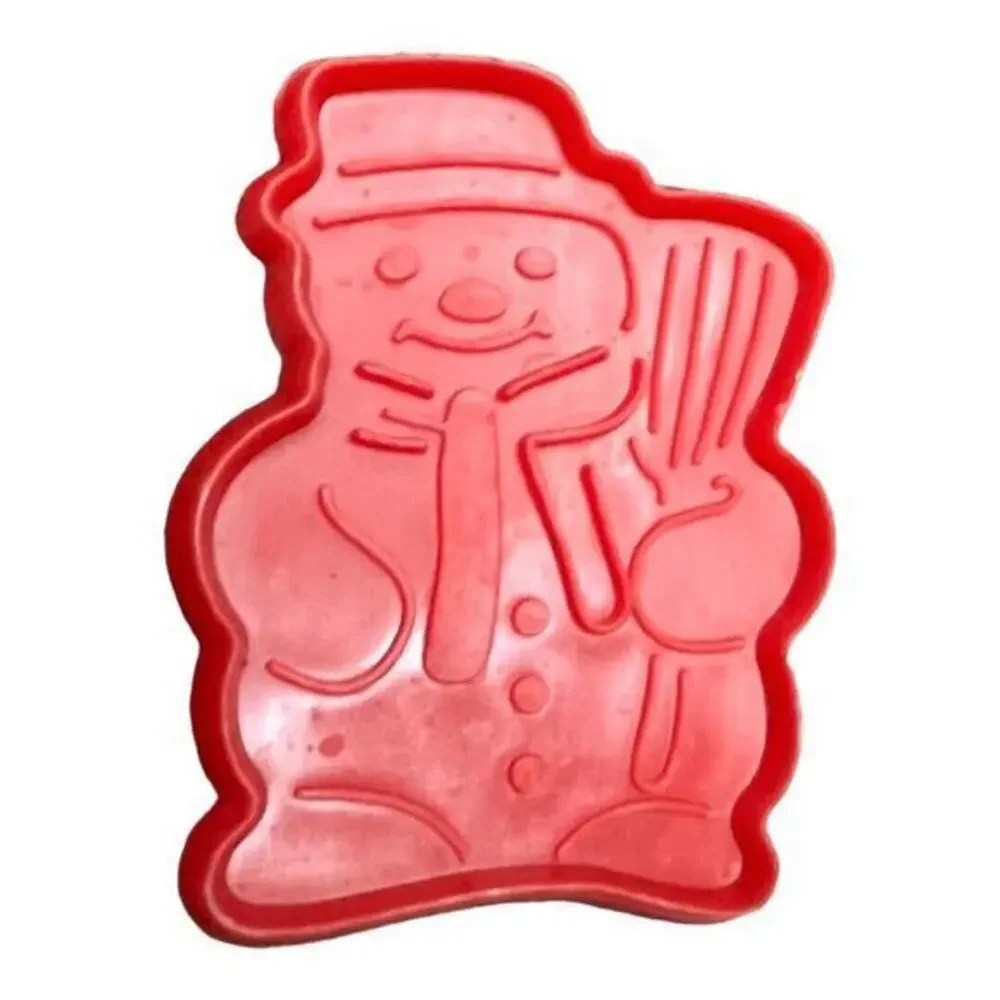 Vintage Christmas Cookie Cutters‎ Set of 5 Red Plastic Santa Snowman Tree Angel